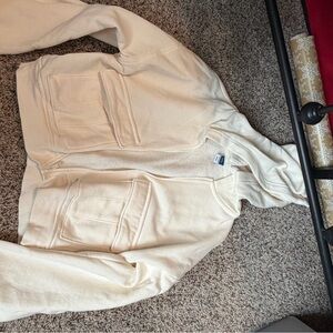 Old Navy Cream Hooded Zip-Up Jacket for Kids